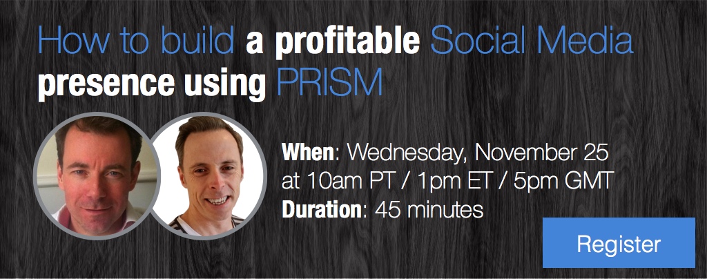 How to build a profitable social media presence using PRISM CTA register