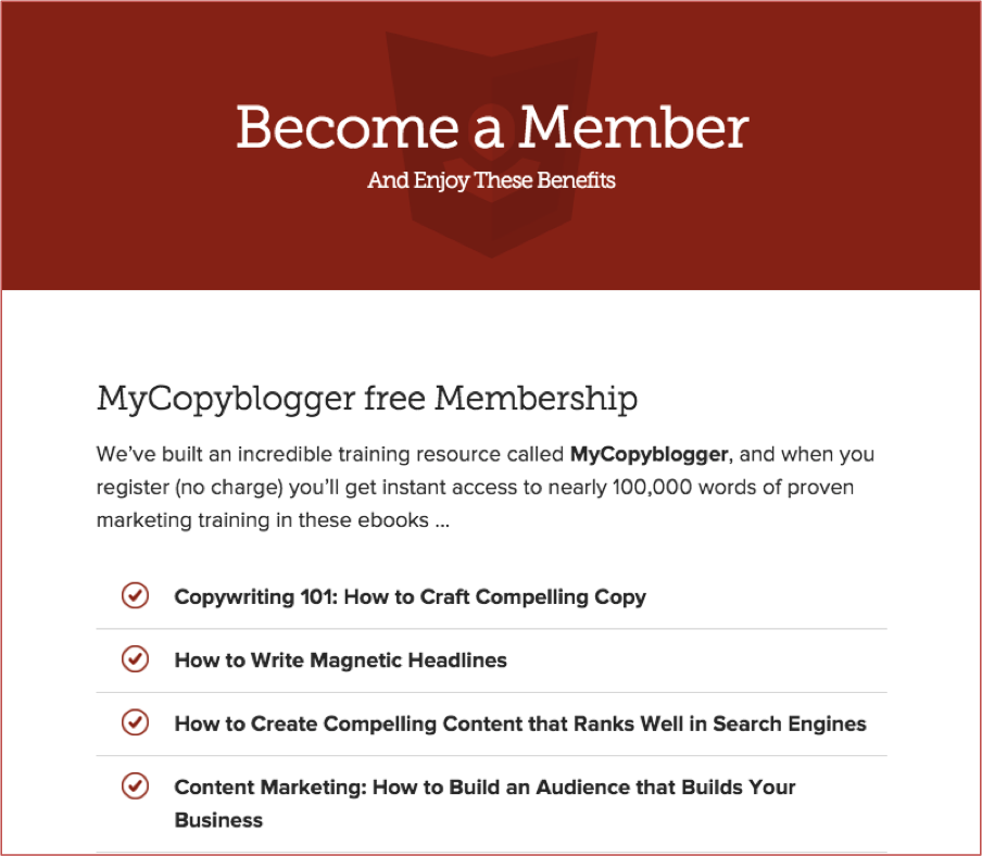 Copyblogger hub page