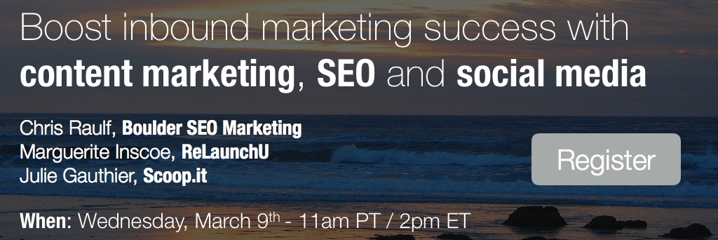 CTA webinar registration Boost inbound marketing with content marketing, SEO and social media