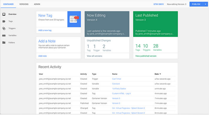 google analytics tag manager screenshot