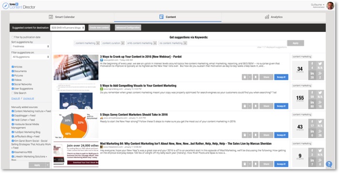 screenshot: automating content discovery