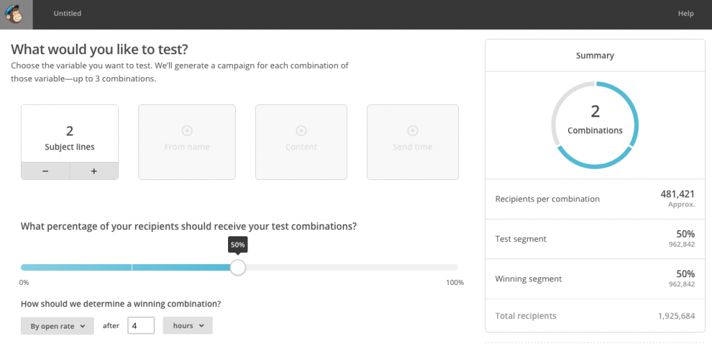 MC email analytics a/b testing SPEED email part 5