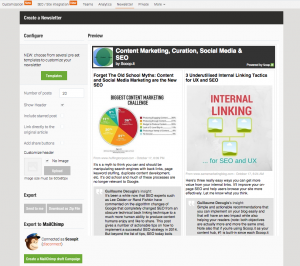 how to create an email newsletter in ScoopIt