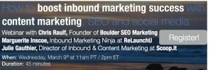 CTA registration How to boost inbound marketing success with content marketing, seo and social media