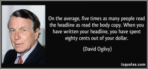 David Ogilvy quote about headlines