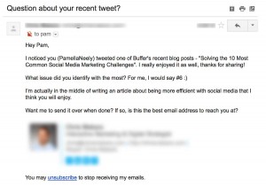 another example of an outreach email
