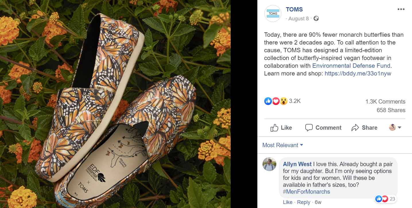 Toms monarch hot sale butterfly shoes